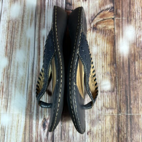 BORN Sandals Womens Size 6 Blue Leather Flip Flops Thongs Flats Casual Shoes - Picture 7 of 11